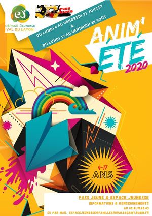Plaquette Pass Jeunes & Espace Jeunesse éTé 2020 Familles Rurales St Aubin Val Du Layon
