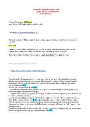 Como Descargar Minecraft Pe Gratis Sin Pagar