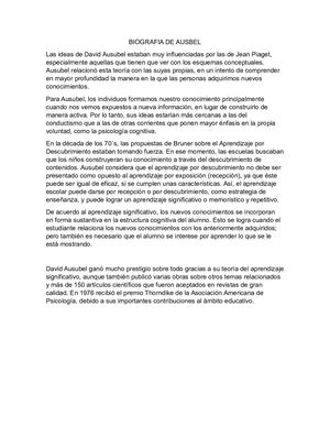 Biografia De Ausbel