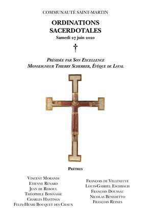 Livret de chant des ordinations sacerdotales