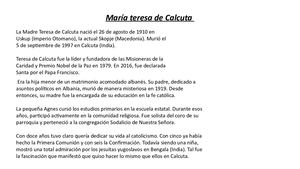 Maria Teresa De Calcuta