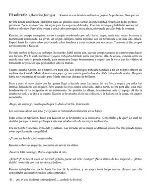 El Solitario (Horacio Quiroga)