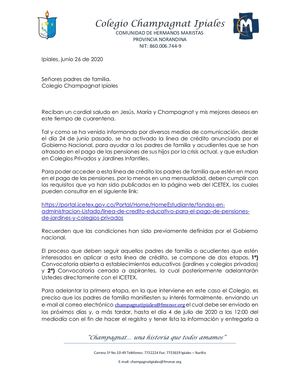 Circular Credito Educativo Colegios Privados