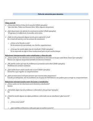 Ficha De Entrevista Para Docentes
