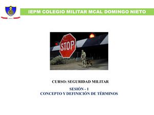 Seguridad Militar (3er Año) Sesion 1 Concepto Y Terminos