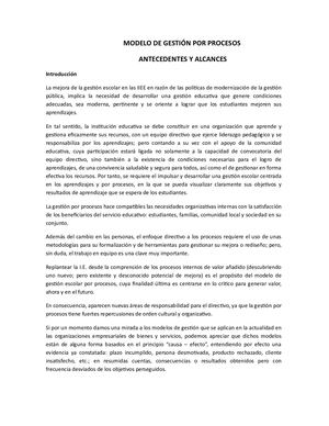 Modelo De Gestión Por Procesos