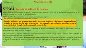 Escribimos Un Articulo De Opinión