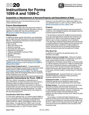 IRS INSTRUCTIONS FOR 1099A & C