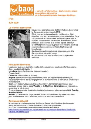 Ba 06 Infos N °35 Juin 2020