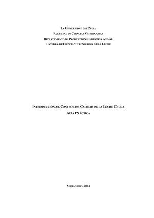 CONTROL DE CALIDAD DE LA LECHE