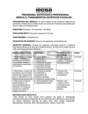 1 Cronograma Fundamentos Estéticos Faciales