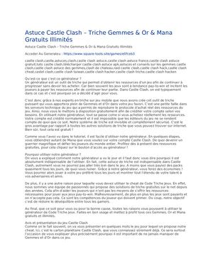 Astuce Castle Clash – Triche Gemmes & Or & Mana Gratuits Illimités