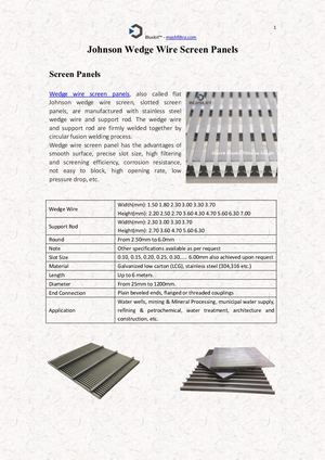 Wedge Wire Screen Panels