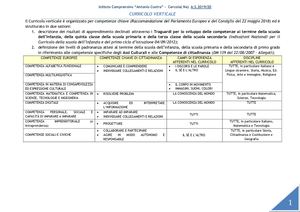 Curricolo Verticale Istituto Comprensivo "A. CUSTRA"