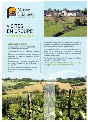 Flyer Groupe Musee de la Chalosse 2020