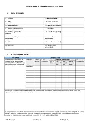 Informe Mensual De Las Actividades Realizadas Formato En Word (1)