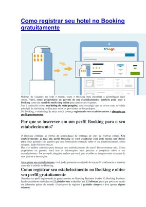 Como Registrar Seu Hotel No Booking Gratuitamente