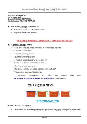 Informatica Primer Año Cuarta Entrega