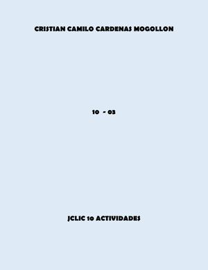 10 ACTIVIDADES JCLIC