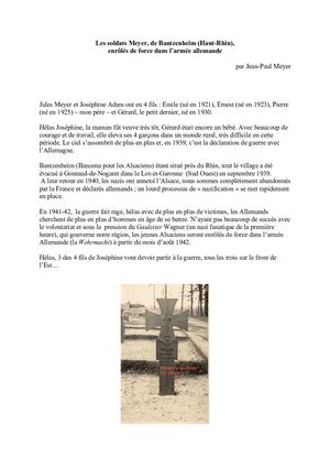 Les Soldats Meyer De Bantzenheim