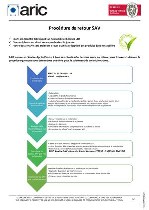 20200625 Procédure De Retour Sav Aric