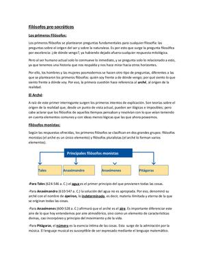 Filósofos Pre-Socraticos