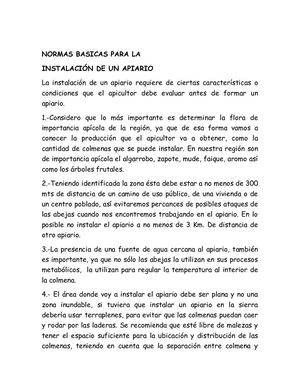 Normas Básicas Para La Instalación de Un apaiario