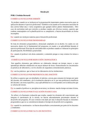 Currículo Nulo y sus variantes