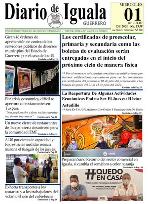 Miercoles 01 De Julio De 2020 Diario De Iguala