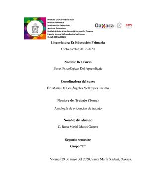 Antologia de bases psicologica del aprendizaje