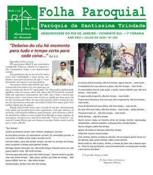 Folha Paroquial da Santíssima Trindade - Julho/2020
