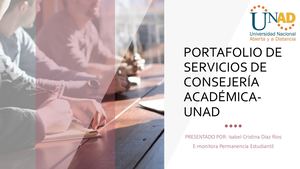 Portafolio De Servicios De Consejería Académica Unad