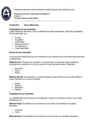 Educación Tecnologica I Semana Doce