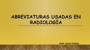 Abreviaturas Usadas En Radiología