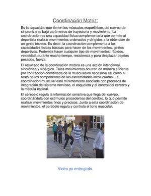 Coordinación Motriz