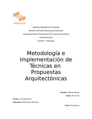 Implementación De Técnicas Metodológicas En La Arquitectura