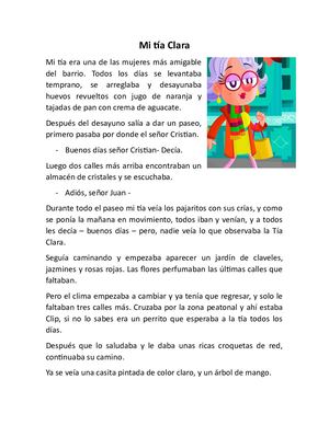 Lectura Mi Tía Clara