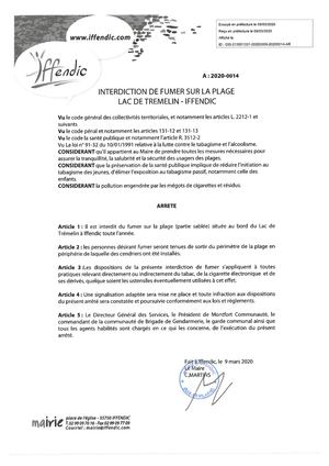 2020 Mairie Interdiction Fumer Plage