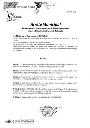 Arrete Municip 200618 Campingcar Aire Naturelle