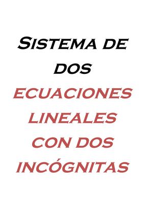 Sistema De Dos Ecuaciones Lineales Con Dos Incógnitas