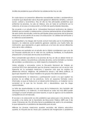 Los Probleamas Que Viven Hoy En Dialosjovenes