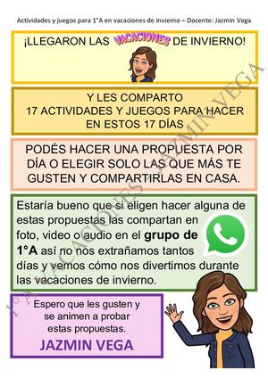 1°a Vacaciones de invierno para el blog