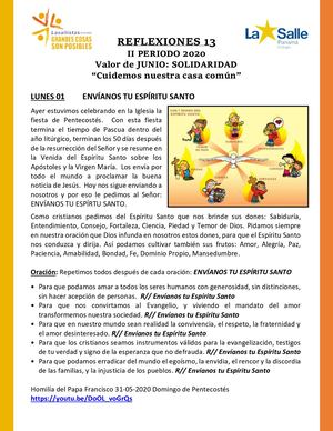 Reflexión 13 - Del 01 Al 05 De Junio 2020 Min