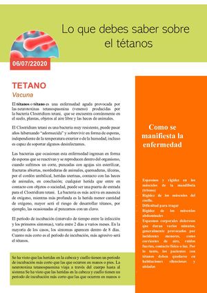 Lo Que Debes Saber Sobre El Tétano1