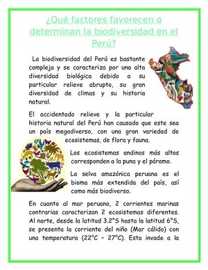 Investigacion De La Biodiversidad Del Perú