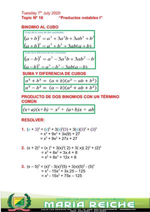 Productos Notables I 1º