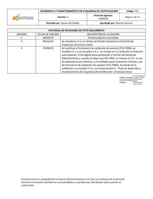 P12 Desarrollo y mantenimiento de esquemas de certificación Rev3