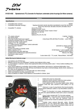 #11031-HSS for Nauticam (for Nikon cameras)