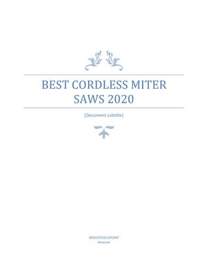 Best Cordless Miter Saws 2020