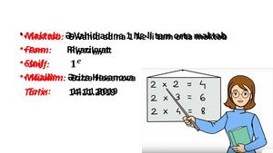 Riyazi I Açıq Dərs